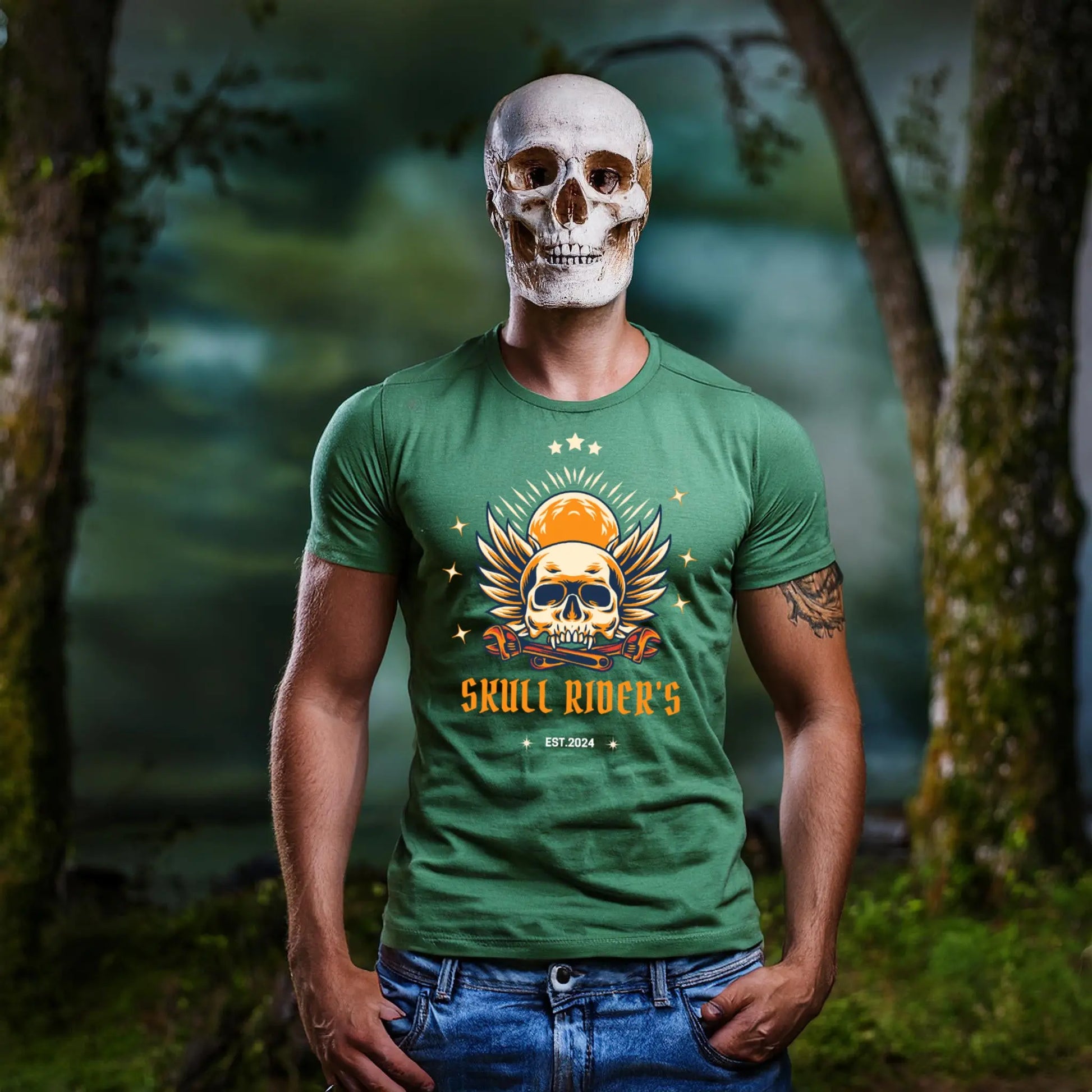 Skull Rider Unisex T-shirt | Ultra Comfort Tshirts by Velour Trends Velour Trends